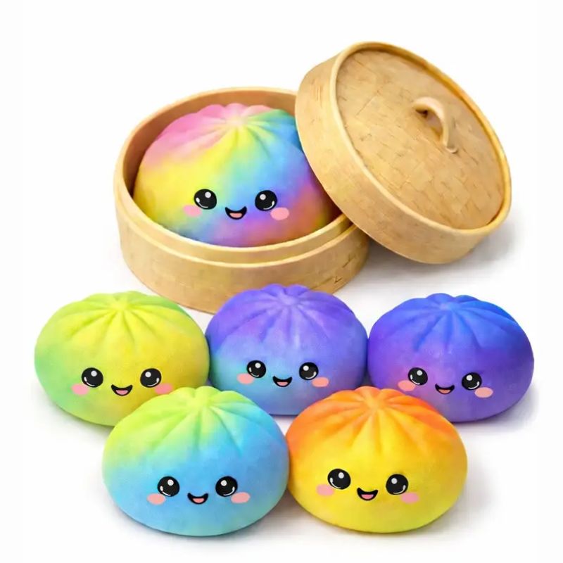 🥟 Squishy Dumpling – Boule Anti-Stress Couleur Mystère 🌈✨