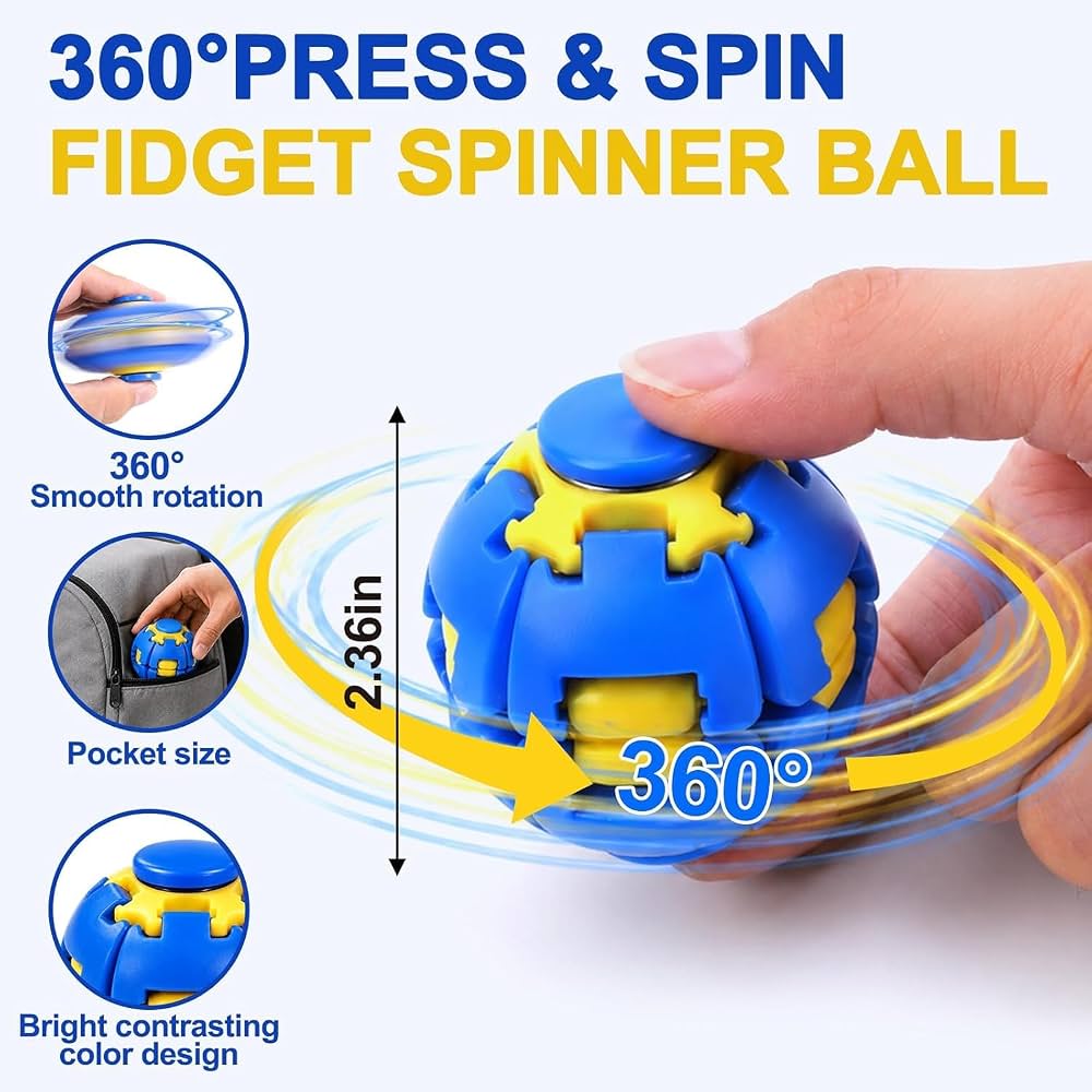 Balle Anti Stress Rotative Jouet Sensoriel Fidget Ball Puzzle Portable
