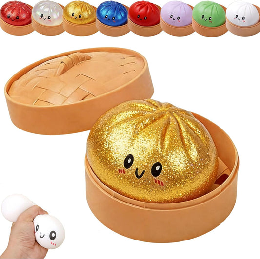 🥟 Squishy Dumpling – Boule Anti-Stress Couleur Mystère 🌈✨