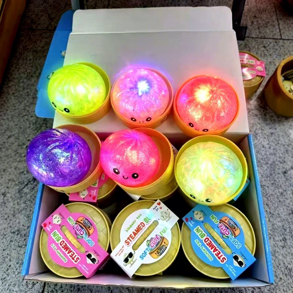 Squishy Dumpling Lumineux Couleur Mystere Jouet Anti Stress Sensoriel Souple